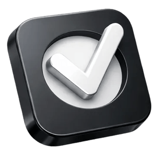 3D confirmation tick icon on the Capitark about page